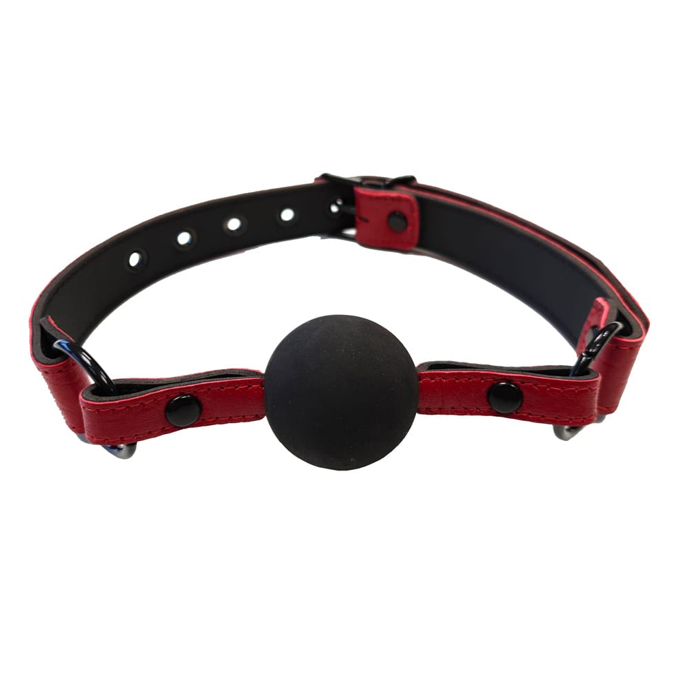 RBG1013BKBURx1.jpg Rouge Garments Leather Croc Print Ball Gag - Image 1