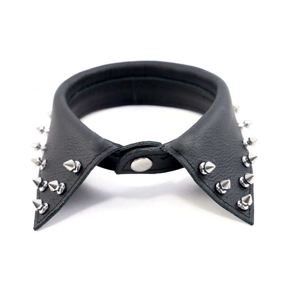 RED027BKx1.jpg The Red Leather Shirt Collar With Pointed Studs - Image 1