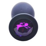 Medium Black Jewelled Silicone Butt Plug - Image 3