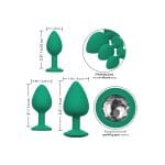 Cheeky Gems Butt Plugs 3 Piece Set Green - Image 3