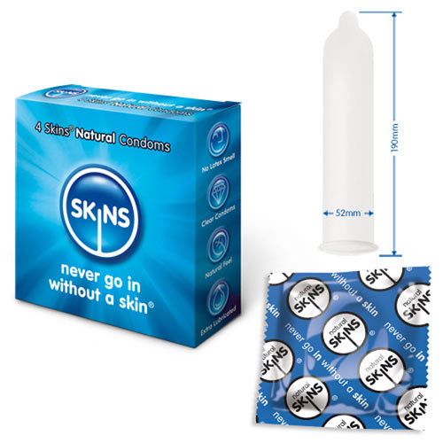 SKN4x.jpg Skins Condoms Natural 4 Pack - Image 1