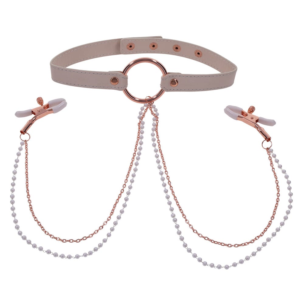 SS09963x1.jpg Sex and Mischief Collar with Nipple Clamps - Image 1